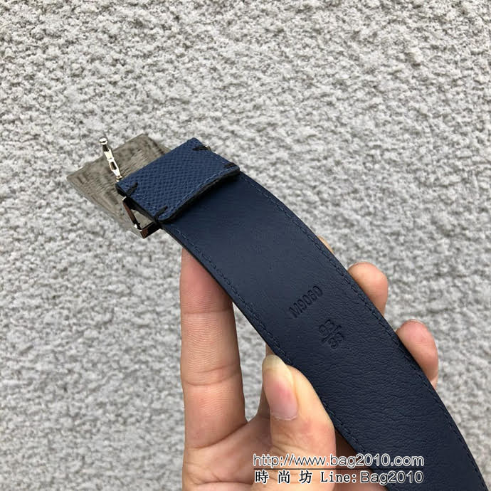 路易威登LV 新版Metropole腰帶 M9060T 飾有圓形斜體LV logo壓紋 休閒商務百搭男士皮帶  xfp1375